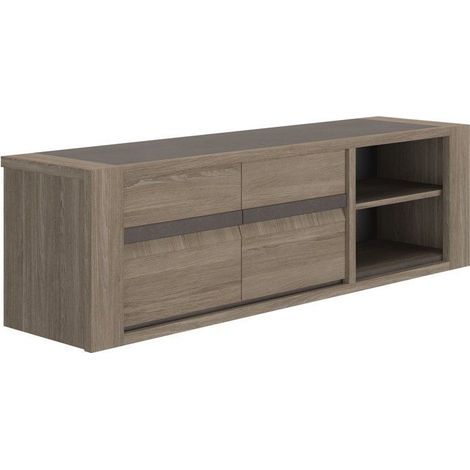Meuble TV - MARCEAU - Chene Reed - 190 x 48 x 57 cm - GAMI (1/3)