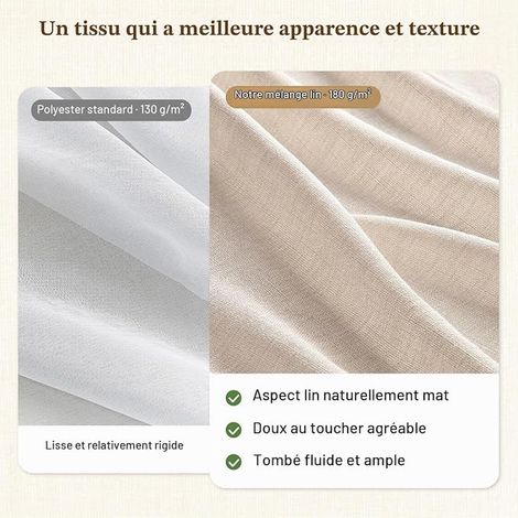 Beige Oatmeal Linen Curtain 140 x 225 cm Living Room Bedroom Translucent Interior Draperies Eyelets Decorative Dressing Kitchen Door Window (1/4)