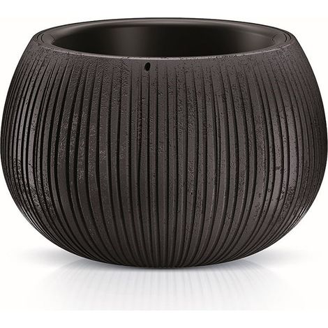Prosperplast Prosperplast BETON BOWL de plástico CON depósito en color Cemento negro, 11 (alto) x 14,4 (ancho) x 14,4 (profundo) cms (1/5)