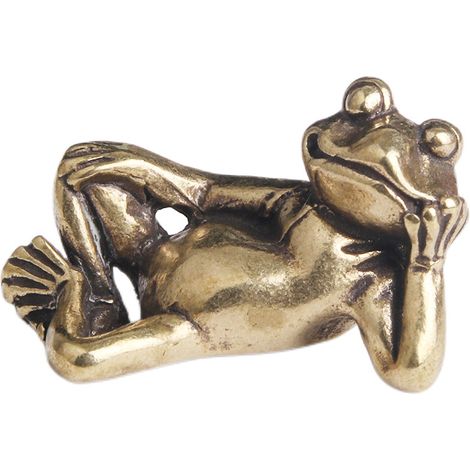 Vintage Froschfigur aus Metall, rustikale Tierfigur, Glücksbringer (1/4)