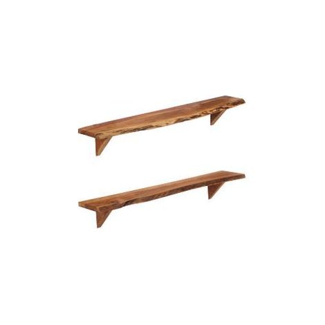 Étagères murales 2 pcs 110x20x18 Bois massif d'acacia (1/5)