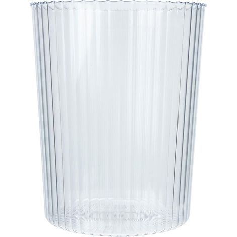 corbeille à déchets ronde en plastique transparent - Petite poubelle en acrylique transparent (1/5)