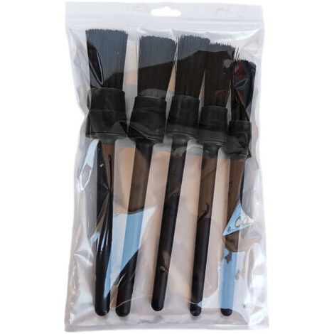 Ensemble de 5 brosses de détail de voiture, brosses de fente intérieure en Fiber synthétique douce, brosses de nettoyage automatique pour SUV camion VanBlack (1/4)