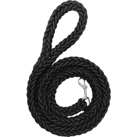 Laisse tressée 1 pièce, laisse pour animal de compagnie, laisse solide, accessoire de voyage pour animaux de compagnie, laisse durable (noir) (1/5)