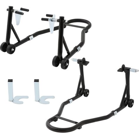 Béquille Roue Avant et Arrière, Capacité 550 kg, Lève-Moto Tête avec Fourche Double et Bras Oscillant U+L, Support de Levage en Acier pour Réparation Entretien Stockage Domicile (1/5)