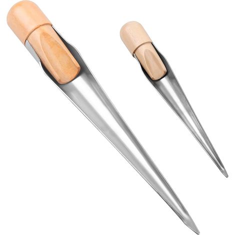 Lot de 2 piquets d'épissure de Corde Marine FID en Acier Inoxydable avec Manche en hêtre, Outil Creux et soigné pour Yachts et Bateaux (1/5)