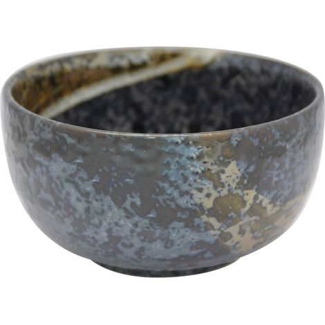 Bol à matcha noir/gris 400 ml, Chawan du Japon pour préparation du matcha et cérémonie du thé (1/5)