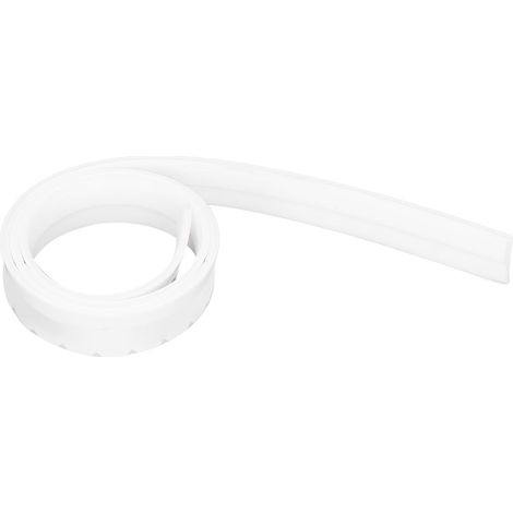Bande d'étanchéité ronde en silicone blanc 28mm, auto-adhésive et renforcée, pour porte, isolation phonique, anti-poussière, anti-insectes et coupe-froid. (1/5)