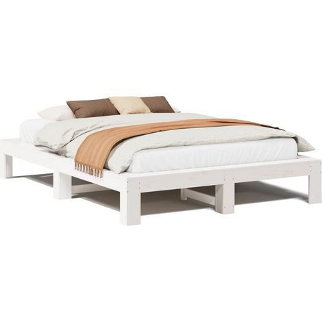 Maison Exclusive - Letto senza Materasso Bianco 150x200 cm Legno Massello di Pino