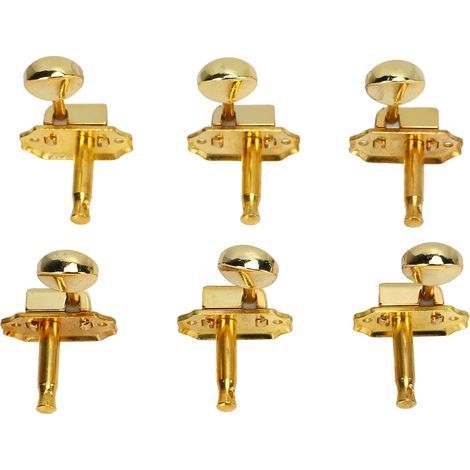 6 pièces de mécaniques de guitare en métal doré pour guitares acoustiques et électriques, clés d'accord et chevilles complètes (1/5)