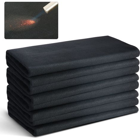 Couverture de soudage anti-feu en fibre de carbone, tapis isolant découpable 950x910 mm contre étincelles (1/5)