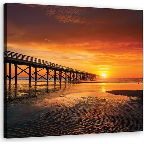Quadro su tela, Mare Natura Cielo Tramonto - 30x30 (1/5)