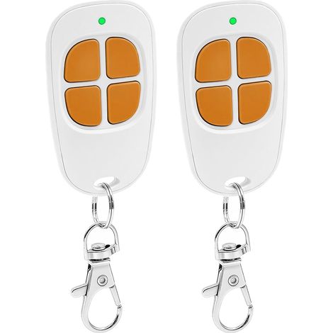 2er-Pack AAM0094 4-Kanal-Fernbedienungen für Garagentore/Einfahrtstore, 433,92 MHz, kompatibel mit SCS-Tor- und Garagentormotoren (orange)