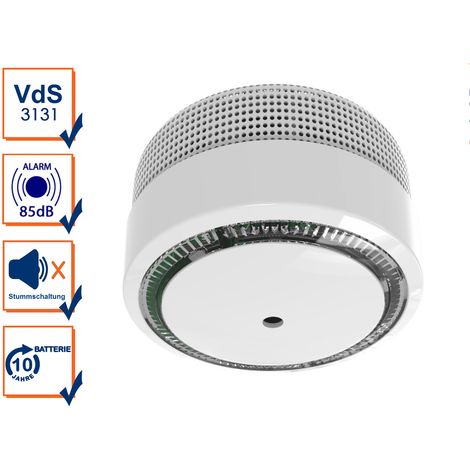 Mini Rauchmelder mit 10 Jahres Batterie, VdS Zertifiziert, EN14604 (1/5)
