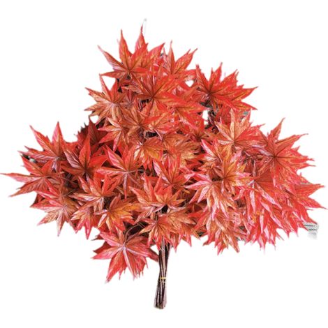 Plante Artificielle - Feuilles Jaune-Rouge - 66x70 cm - 26 Feuilles (1/5)