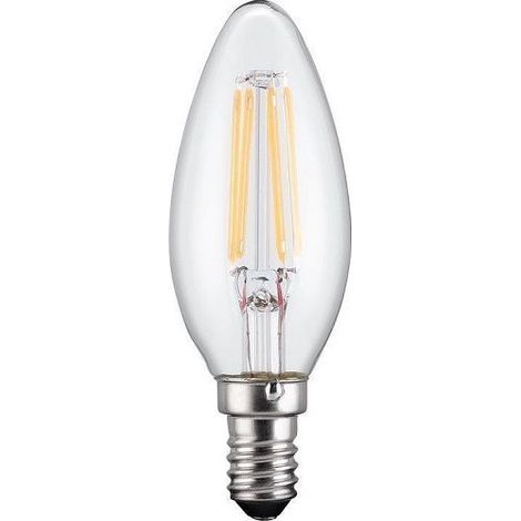 Bombilla LED E14 vela filamentos luz calida    4W