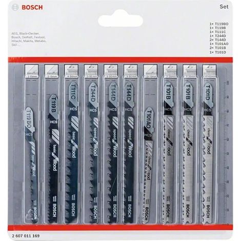 Juego de hojas de sierra Bosch acero alto carbono 10 piezas