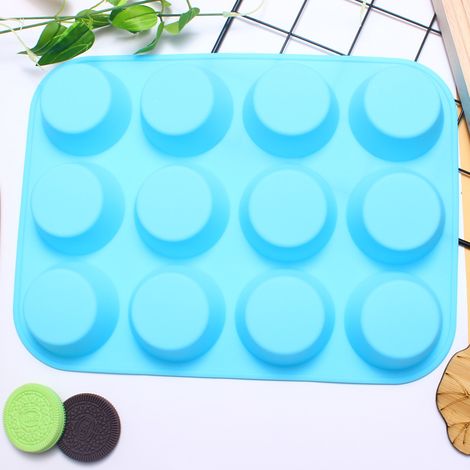 Molde de silicona para 12 magdalenas - Molde de silicona antiadherente de 3 piezas de tamaño normal para hornear cupcakes (30223 cm) (1/5)