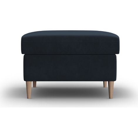 Pouf en velours bleu foncé (1/5)