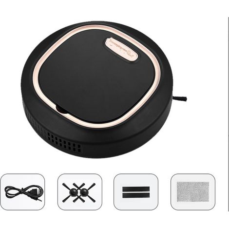 Aspirateur Robot de Balayage Rechargeable Aspirateur Robot de Balayage à Induction Automatique Intelligent 1 pc Obsidienne Noir (1/3)