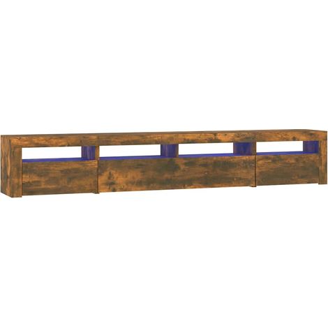 TV-Schrank mit LED-Leuchten Räuchereiche 240x35x40 cm vidaXL
