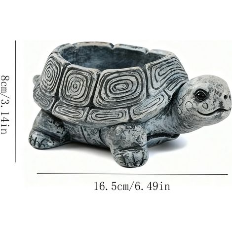 (A) Pot de fleurs en résine en forme de tortue amusante, pot pour plantes grasses, décoration pour la maison ou le bureau, pot de fleurs artisanal, cadeau (1/4)