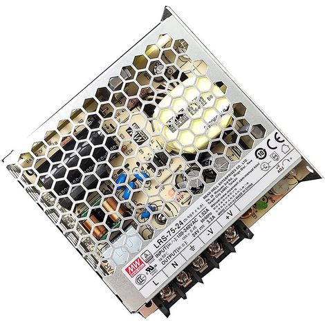Meanwell Alimentatore Switching LRS-75-24, 76.8W, ingresso 120 373 V dc, 85 264 V ac, uscita 24V cc