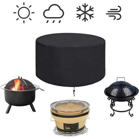 Abdeckung Gartenmöbel Wasserdicht 128x70cm, Schutzhülle für runden Gartentisch, wasserdicht, 420D Oxford, schwarz, UV-beständig, schneebeständig, rissfest (1/5)