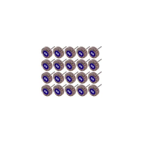 20 Pcs Roue à Lamelles, 80 Grains Ponçage de Disque de Roue à Lamelles de Papier pour Outils Rotatifs Dremel (1/5)
