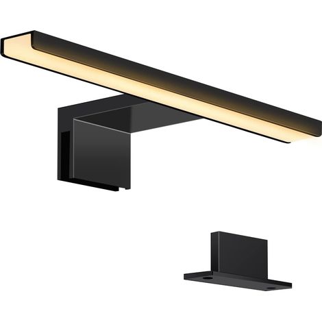 Schwarze LED-Wandleuchte für Badezimmerspiegel, 5 W, 30 cm, 400 lm, warmweißes Licht 3000 K, IP44 wasserdicht, für Badezimmermöbel, Schminktisch und Waschtisch (300 mm)