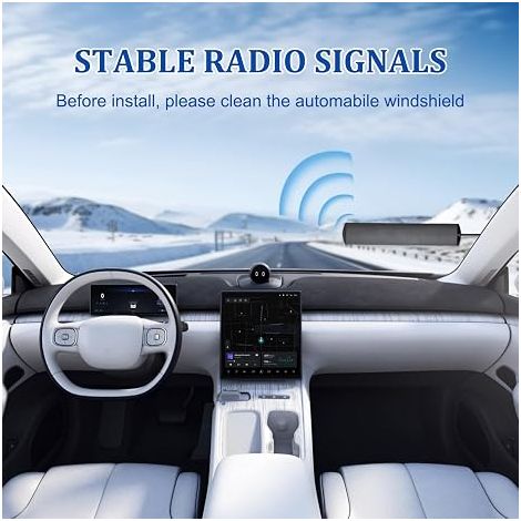 Antenne radio AM/FM dissimulée pour pare-brise avec connecteur DIN, patch adhésif pour autoradio, lecteur et amplificateur, compatible voitures, camions, camping-cars et SUV (1/4)