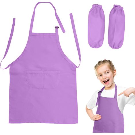 2 Kinderschürzen mit Ärmeln und bemalte Schürzen.