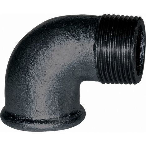 Winkelstück verformbar 90°, 33x42, männlich weiblich schwarz kleiner Radius