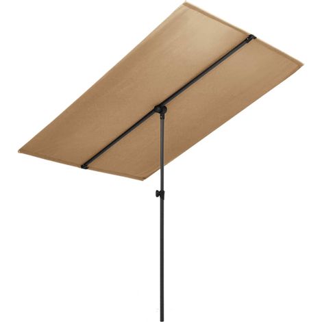 Parasol d'extérieur avec mât en aluminium 2x1,5 m Taupe (1/5)