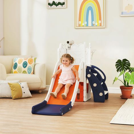 Ensemble de jeu 5 en 1 pour enfants avec toboggan, panier de basket, échelle, 1 à 3 ans (1/5)