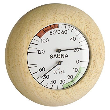 TFA 40.1028 Thermo-hygromètre pour sauna Cheveu synthétique Cadre en bois massif (Import Allemagne)