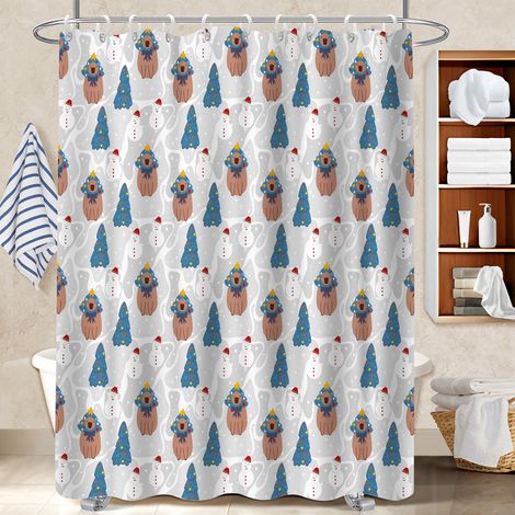 Rideau de douche imperméable en polyester 180x180 décoratif rideau imperméable pour hôtel / airbnb (1/5)