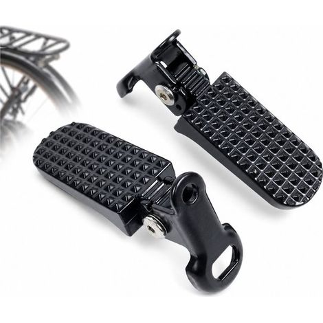Repose-pieds de vélo, lot de 2 pédales arrière pliables, antidérapantes, pour porte-bagages (1/5)