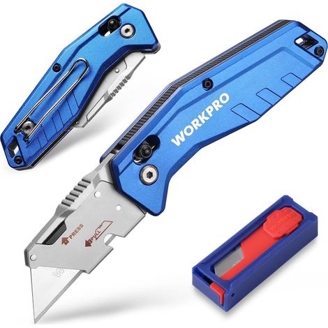 WORKPRO Aluminium Klappmesser mit 10 SK5 Ersatzklingen (1/5)