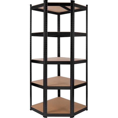 AREBOS Set of 3 Heavy Duty Shelving Corner Shelving Storage Shelving Boltless Shelving Cellar Shelving Shelving Black