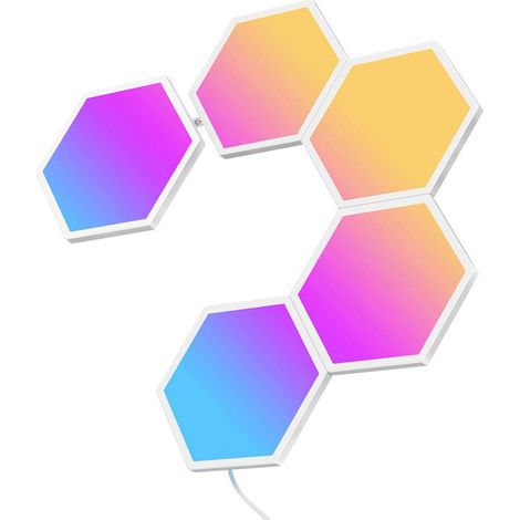 Govee 5 Pannelli Luminosi a Forma Esagonale Hexa Light Panels B6061 - Kit di Base con Pannelli LED Multicolore da 36 W, Certificazione CEE G (1/5)