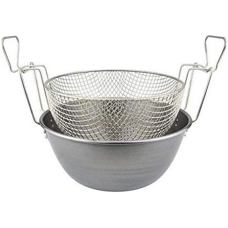 ILSA Friggitrice con Cestello, Ferro Spazzolato e Nichelato, Diametro 26 cm