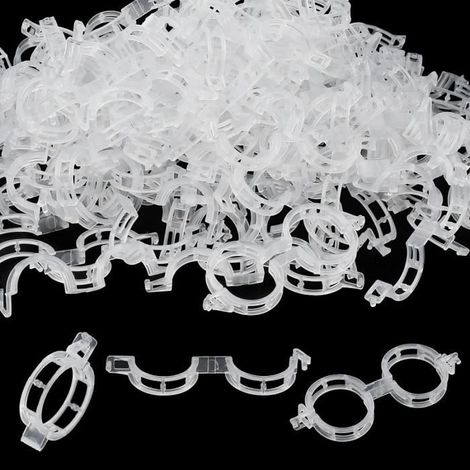 Pflanzenhalter-Clips - Befestigungsklemmen für Tomaten - Set von 300 - Hochwertiger transparenter Kunststoff