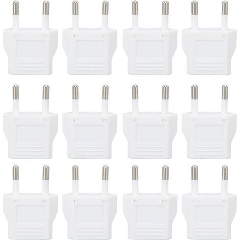 Adaptateur de prise de voyage européenne, 12 pièces, coque PC, convertisseur européen 110 - (1/4)