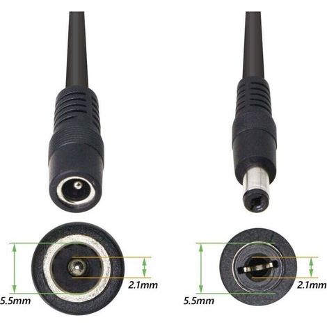 5,5/2,1 mm 12 V DC-Stromkabel-Splitter 1 Stecker auf 2 Buchsen CCTV DC-Splitter 1 Stecker auf 2 Buchsen Splitterkabel (0,3 m) (1/5)