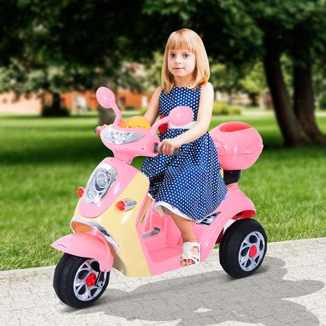 Scooter électrique pour Enfant 3 Ans 6 V Métal + polypropylène 108 x 51 x 75 cm Rose/Blanc