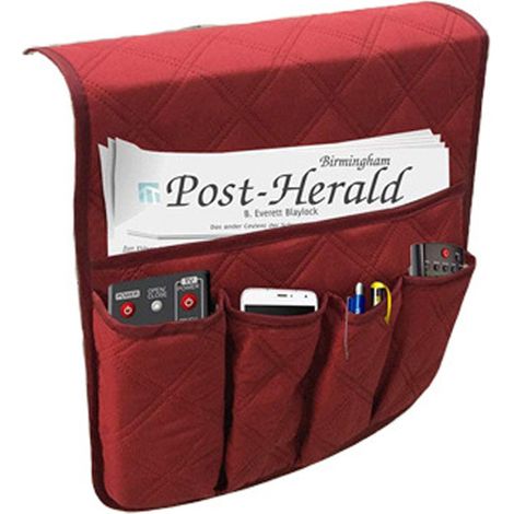 1 bolsa de almacenamiento para reposabrazos, plegable, de poliéster, organizador para mando a distancia y teléfono, para salón o dormitorio. (1/5)