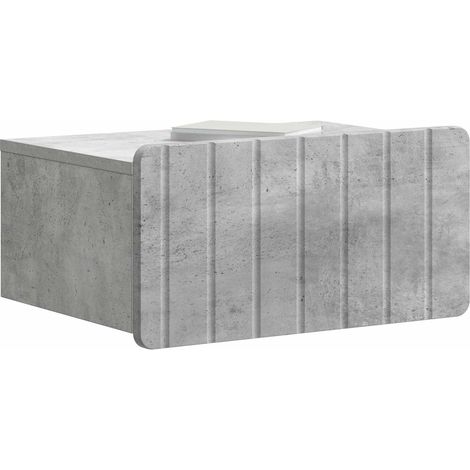 Maison Exclusive - Mobiletto da notte a muro con cassetto 2 pcs Grigio Cemento