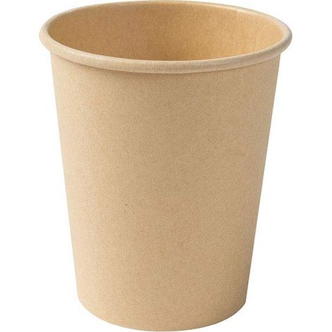 GREENBOX - Bicchieri usa e getta, compostabili, biologici, con rivestimento in PLA, 50 pezzi, colore marrone non sbiancato, 200 ml (1/4)