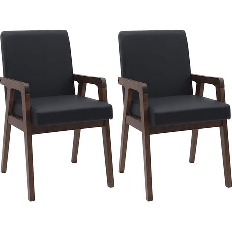 Maison Exclusive - Esszimmerstühle mit Kissen 2 Stk. Braun Massiv